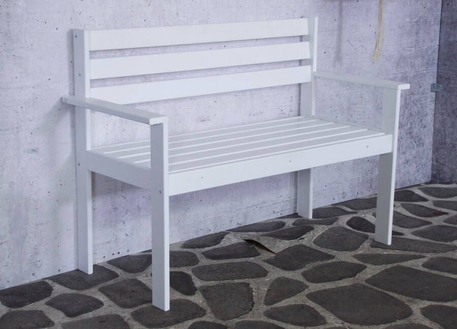 SenS-Line 2-zits Houten tuinbank Semmy 120 cm wit