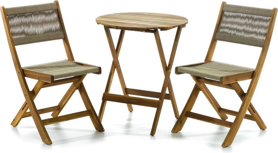 SenS-Line Lanzarote bistro set Bruin Hout 3-delig
