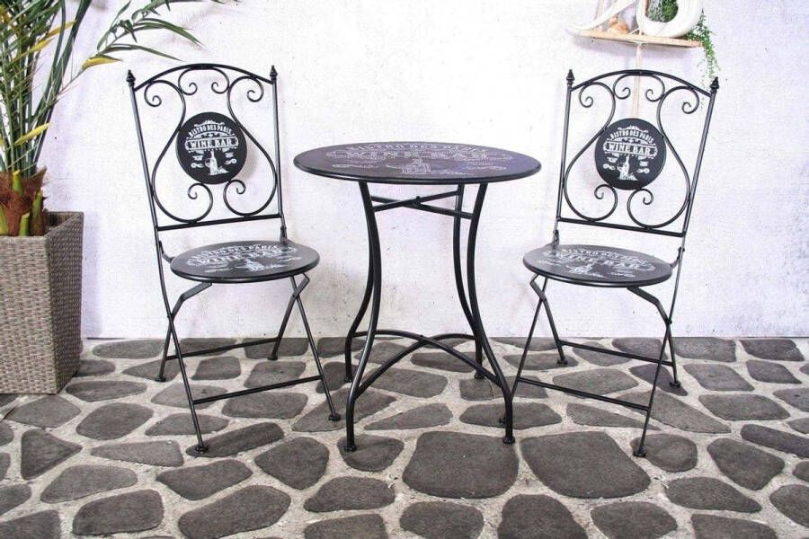 SenS-Line Sensline Paris bistro set black (2 chairs + 1 table)