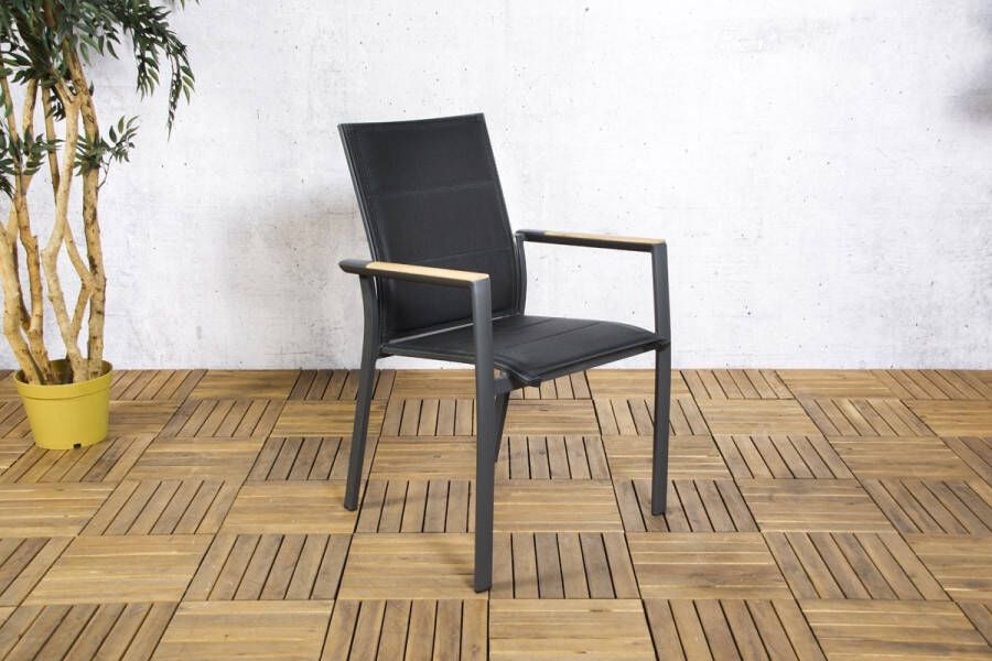 SenS-Line Stapelstoel Zwart Metaal 56x58x88cm Alberto