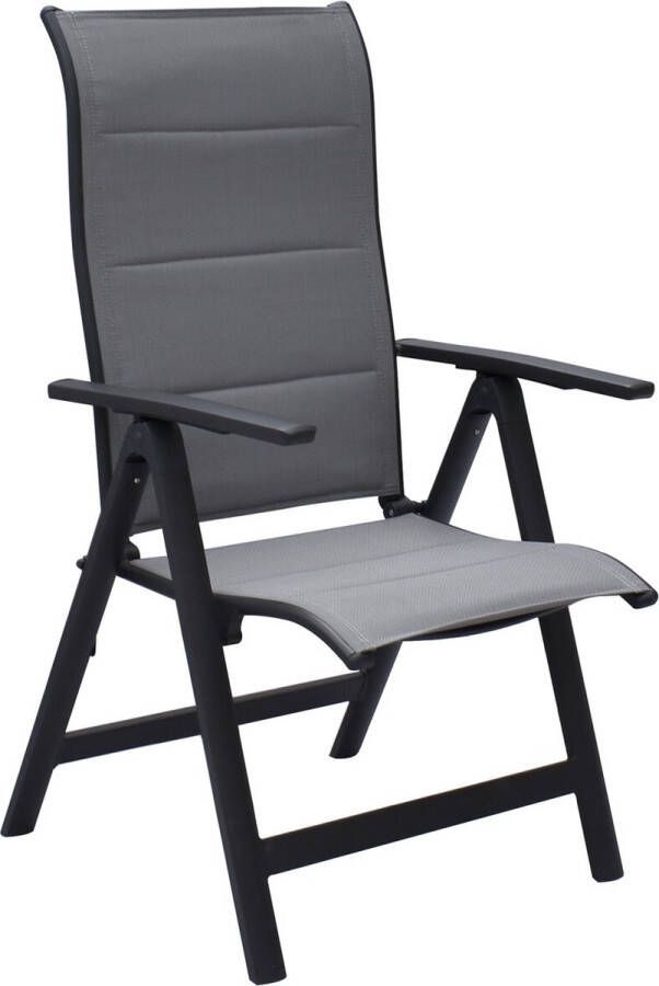 SenS-Line Tuinstoel Grijs Verstelbaar Aluminium Textiel 69x63 5x110cm Tuinstoel Moreno