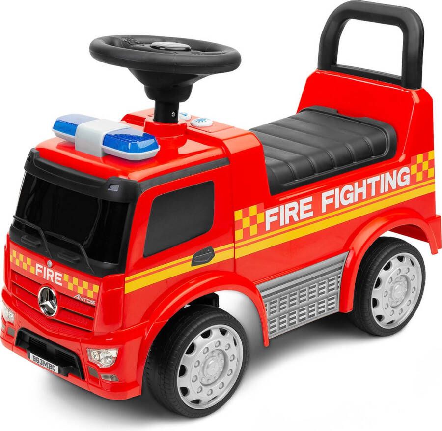Sensillo Mercedes Brandweer loopauto Fire truck looptrainer licht- en geluidssignalen Red