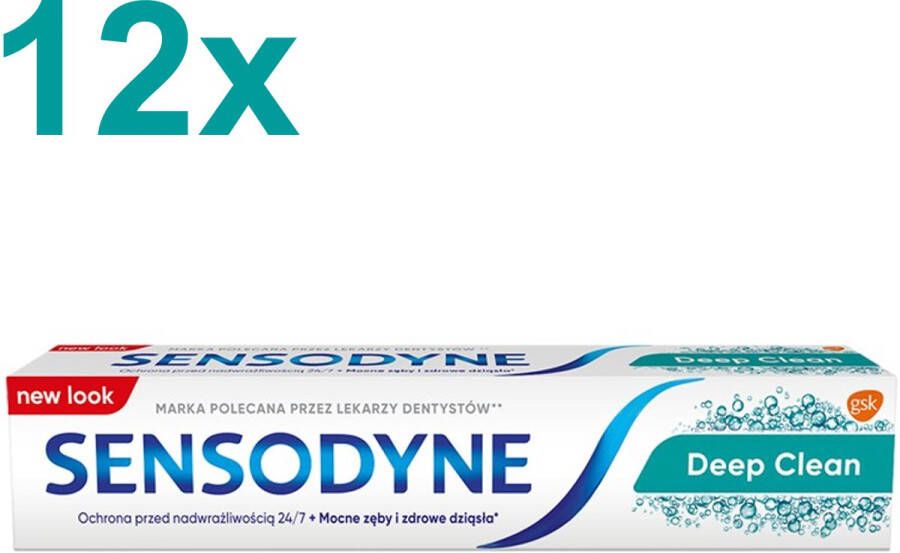 Sensodyne Deep Clean Tandpasta 12x 75ml Voordeelverpakking
