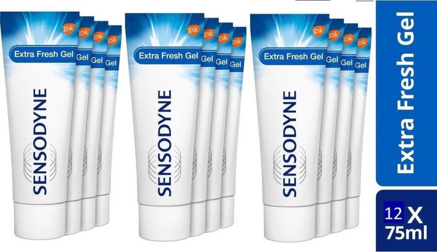 Sensodyne Extra Fresh Gel 12 X 75 ML Tandpasta voor gevoelige tanden