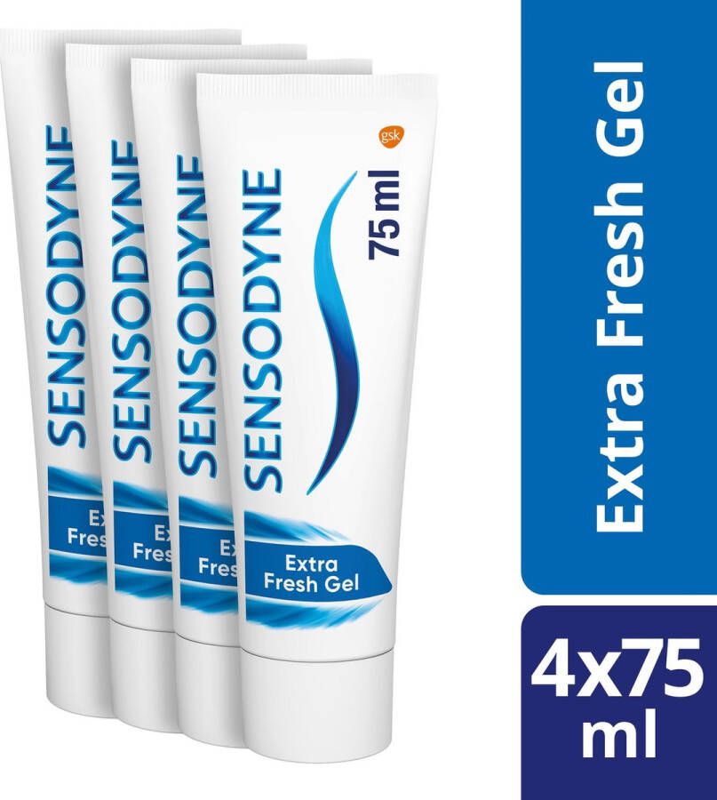Sensodyne Extra Fresh Gel 4 X 75 ML Tandpasta voor gevoelige tanden