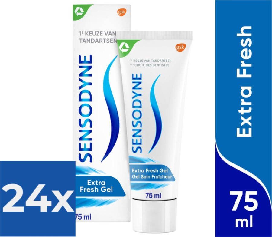 Sensodyne Extra Fresh Gel tandpasta voor gevoelige tanden 75 ml Voordeelverpakking 24 stuks