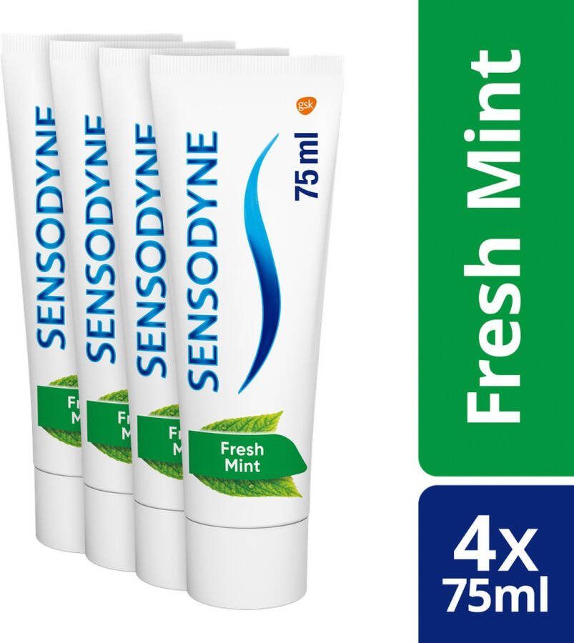 Sensodyne Fresh Mint tandpasta voor gevoelige tanden 4x75ml