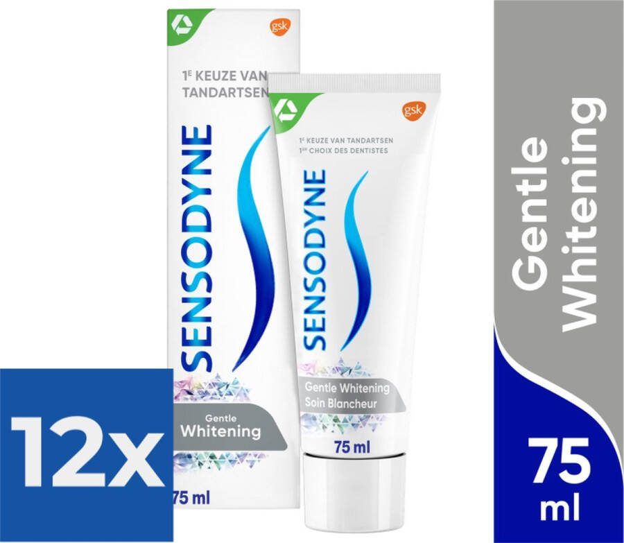 Sensodyne Gentle Whitening tandpasta voor gevoelige tanden 75 ml Voordeelverpakking 12 stuks