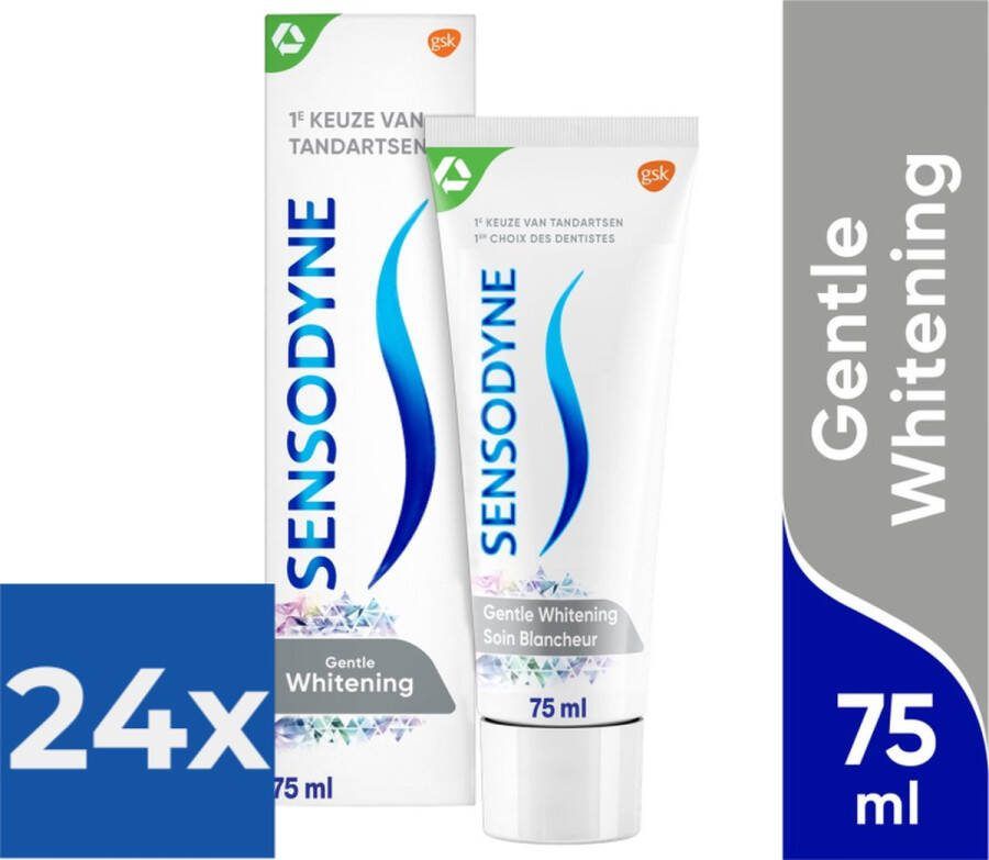 Sensodyne Gentle Whitening tandpasta voor gevoelige tanden 75 ml Voordeelverpakking 24 stuks