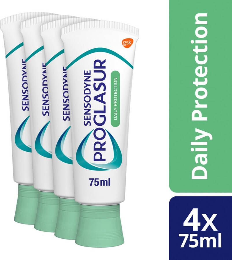Sensodyne Proglasur Daily Protection Dagelijkse Tandpasta bij Tanderosie voordeelverpakking 4x75ml