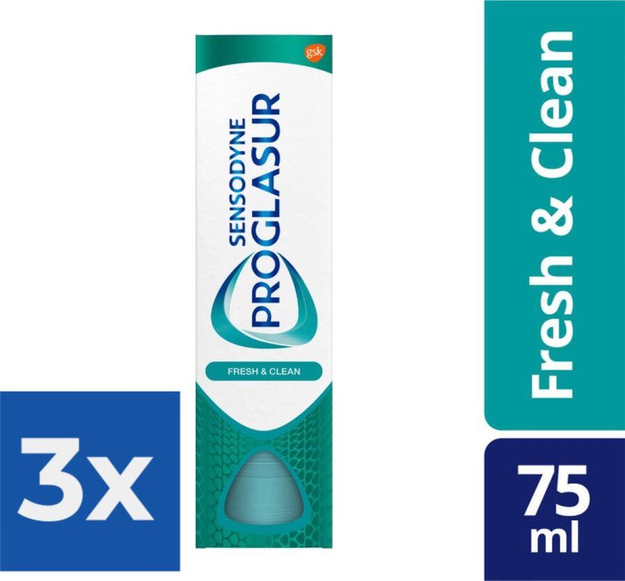 Sensodyne Proglasur Tandpasta Multi-Action 75ml Voordeelverpakking 3 stuks