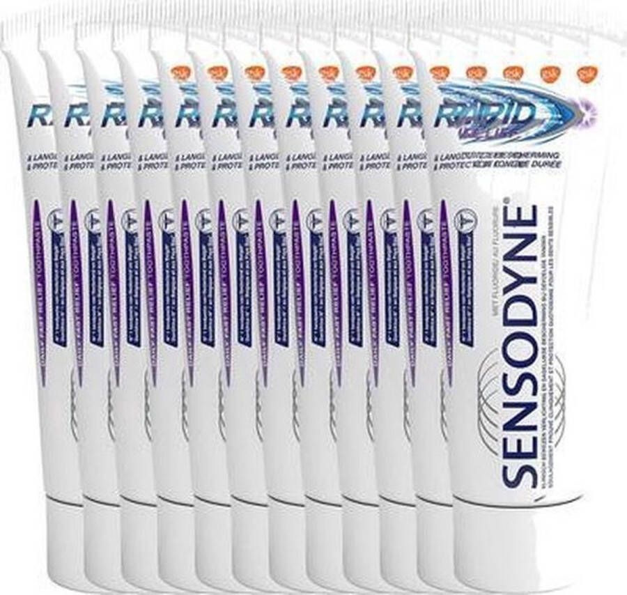 Sensodyne Rapid Relief Tandpasta Voordeelverpakking 12x75ml