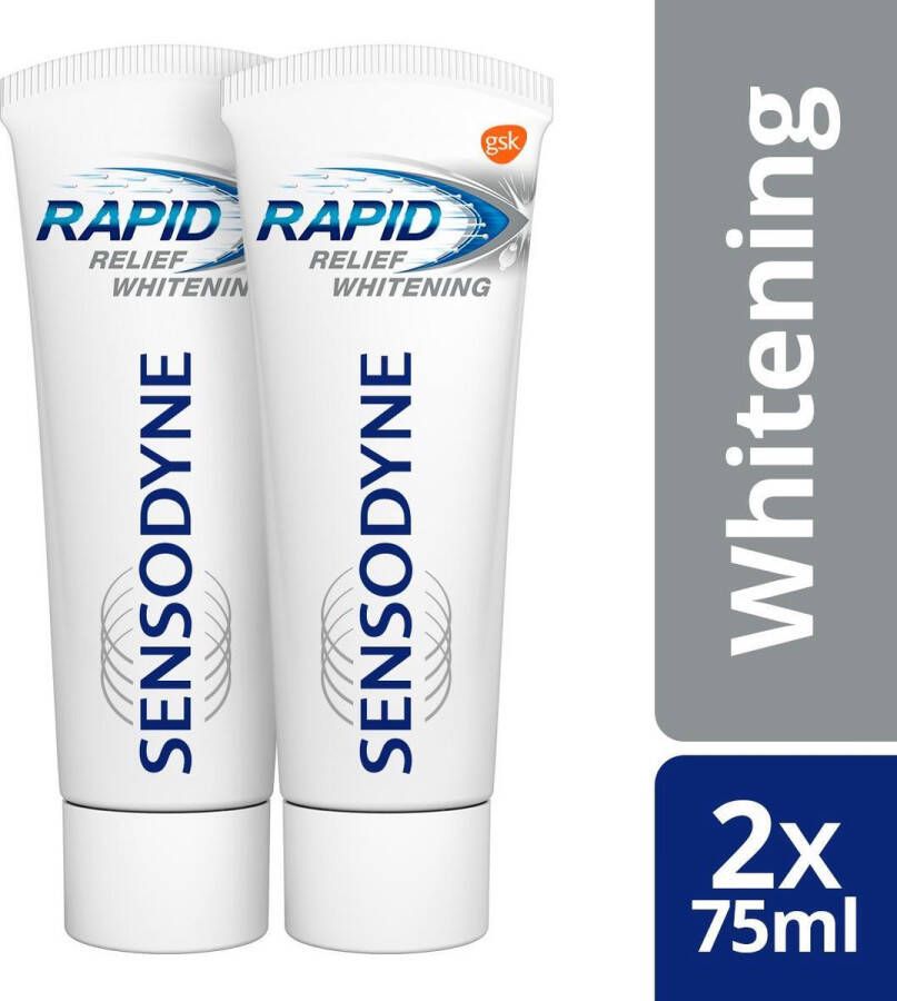 Sensodyne Rapid Relief Whitening 2 X 75 ML- Tandpasta