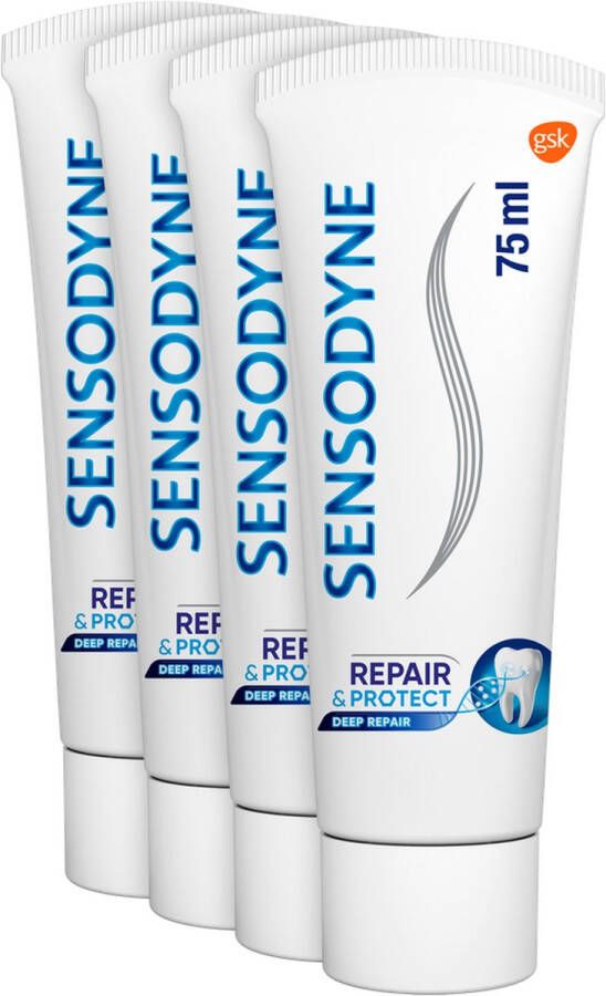 Sensodyne Repair & Protect Deep Repair Tandpasta voor gevoelige tanden voordeelverpakking 4x75 ml