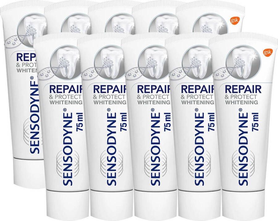 Sensodyne Repair & Protect Whitening Tandpasta Voordeelverpakking 10 x 75 ml