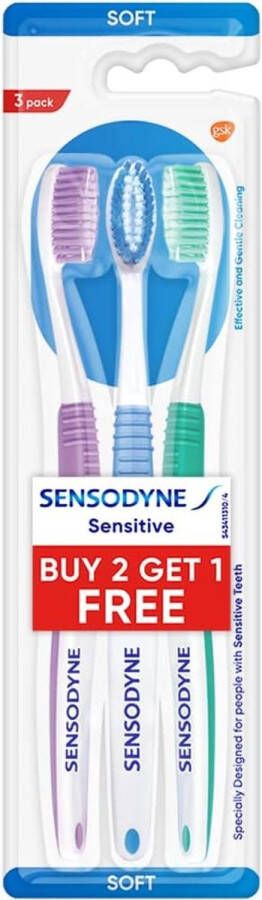 Sensodyne Sensitive Tandenborstel 2 + 1 Borstels