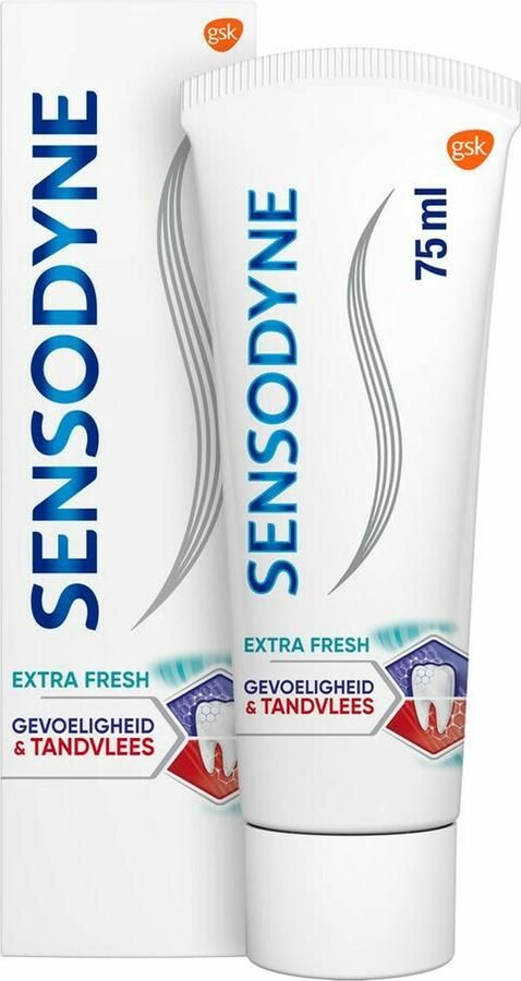 Sensodyne 6x Tandpasta Gevoeligheid en Tandvlees Extra Fresh 75 ml