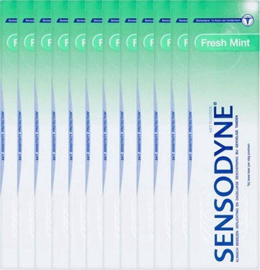 Sensodyne Tandpasta Fresh Mint Voordeelverpakking 12 x 75 ml