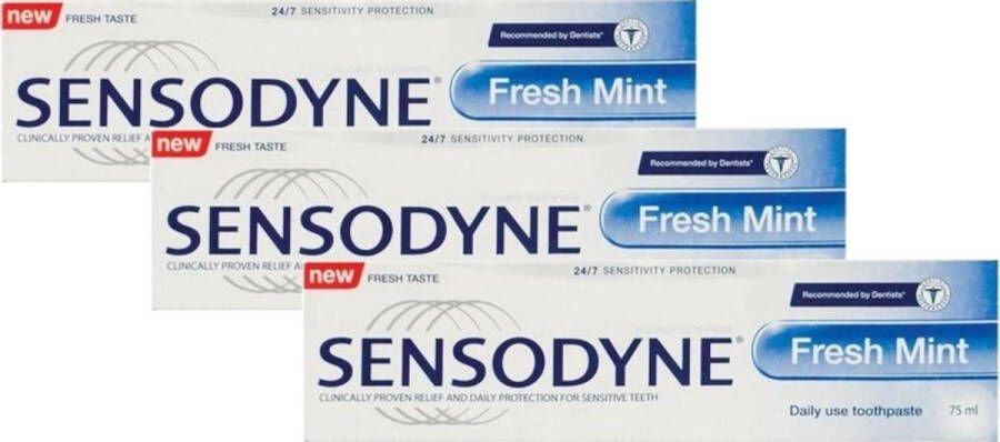 Sensodyne Tandpasta Fresh Mint Voordeelverpakking 3 x 75 ml