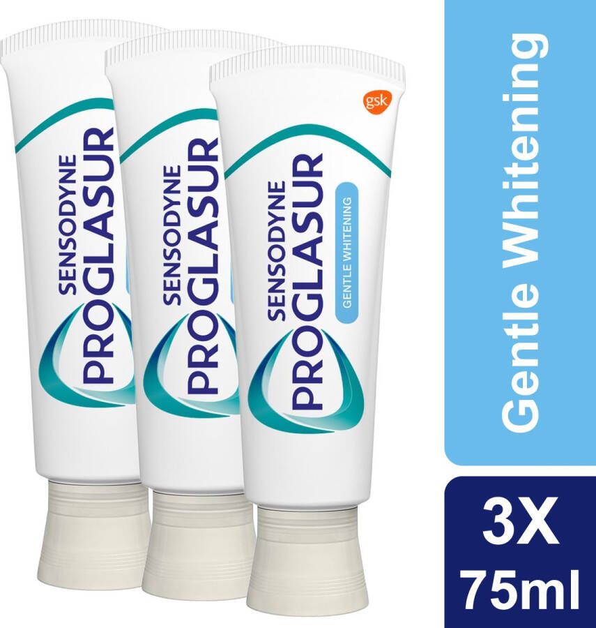 Sensodyne Tandpasta Proglasur Multi Action Gentle Whitening 75ml 3 Stuks Voordeelverpakking