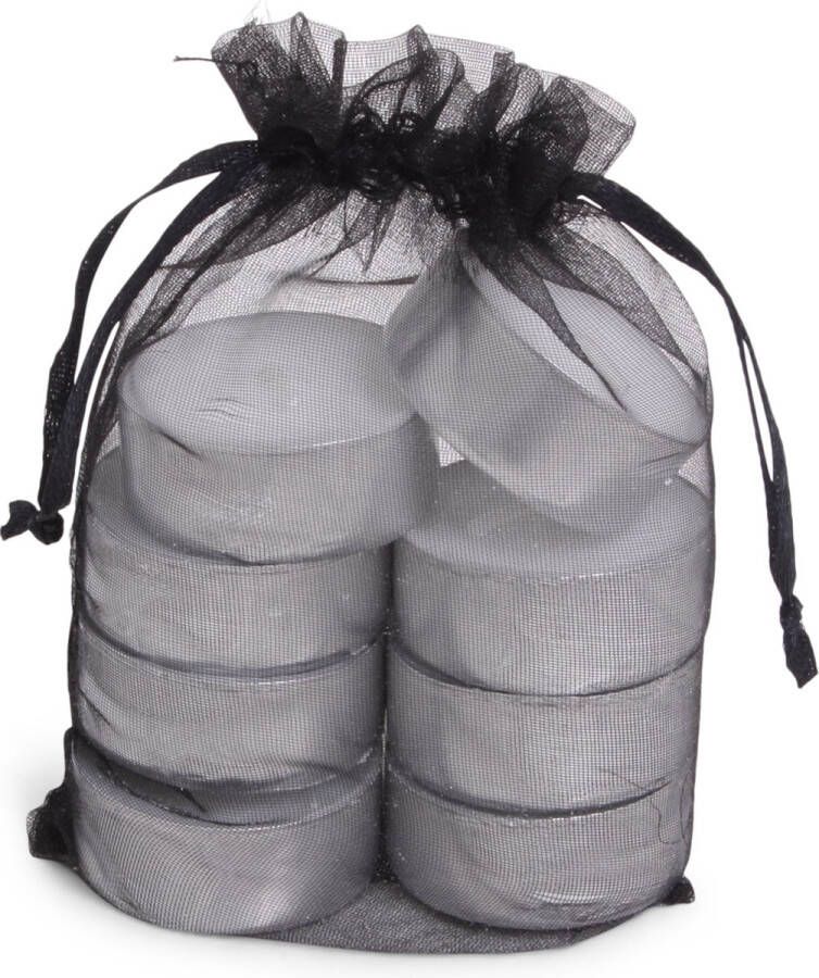 SENZA Organza Theelichtjes Zak 8 Zwart