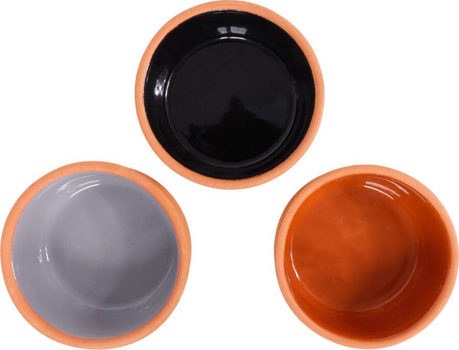 SENZA Terracotta Tapasschaaltjes Grijs Set van 3