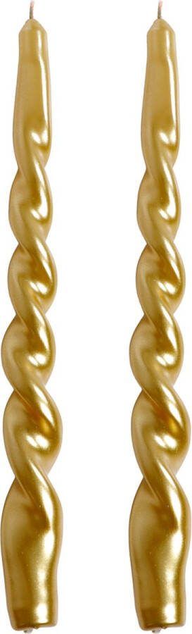 SENZA Twisted Dinerkaarsen Goud 2