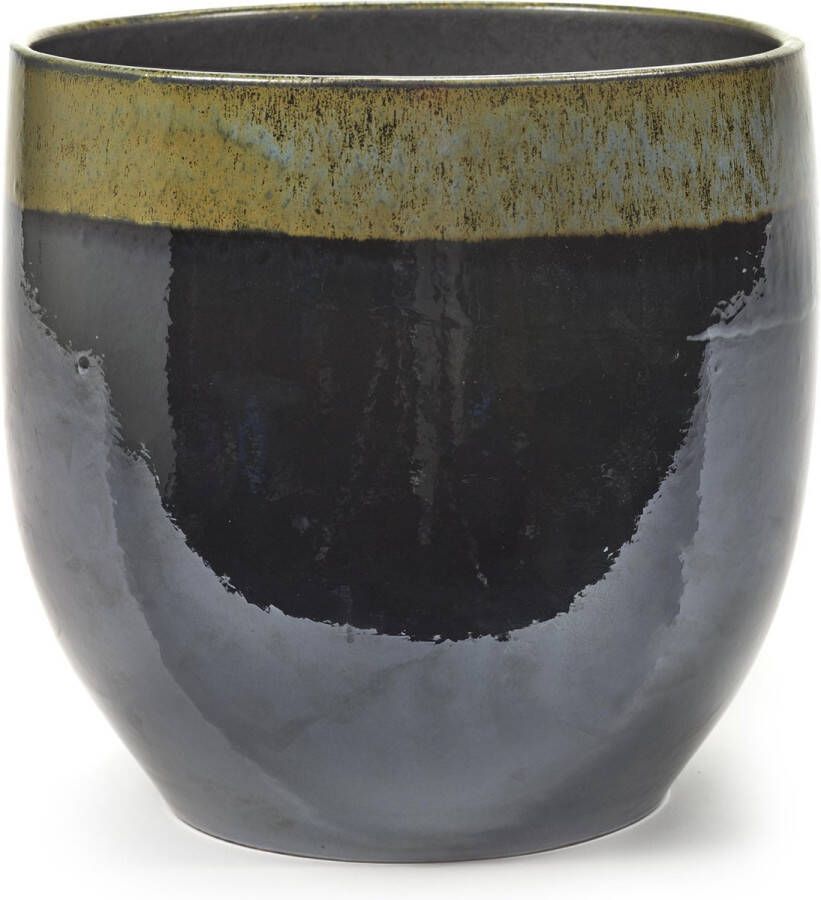 Serax Bloempot Duo Zwart-Groen D 17 cm H 16 cm
