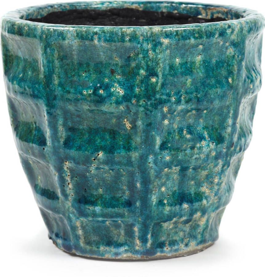 Serax Bloempot Sierpot Turquoise-Blauw D 22 cm H 19 cm