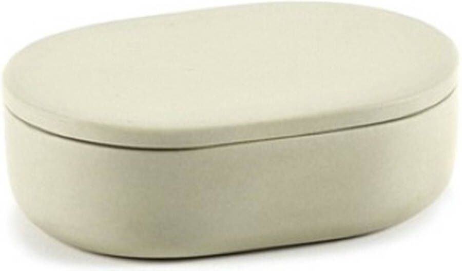 Serax Bertrand Lejoly Cose ovaal potje met deksel porselein 10.2x7cm H3.3cm beige
