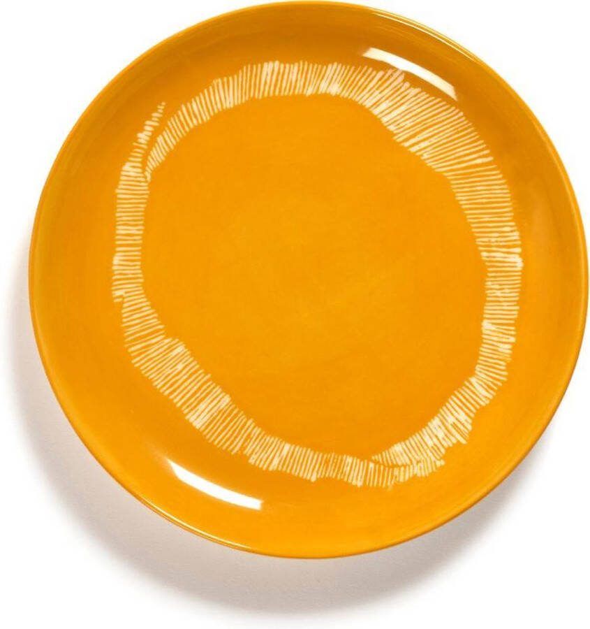 Serax Feast By Ottolenghi Ontbijtbord Ø19 Yellow Stripes White