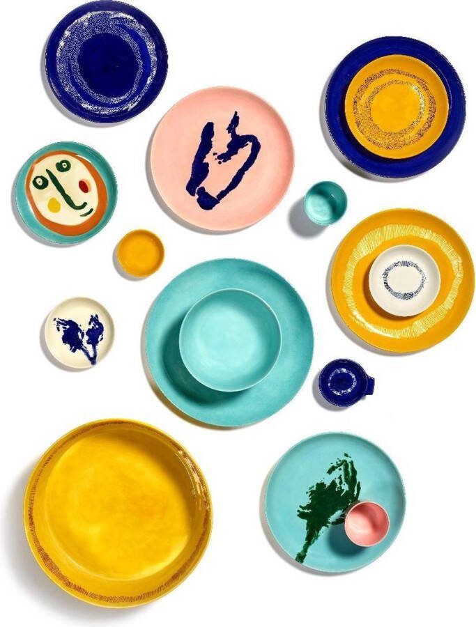 Serax Feast By Ottolenghi Gebaksbordje Ø16 White Swirl Stripes Red
