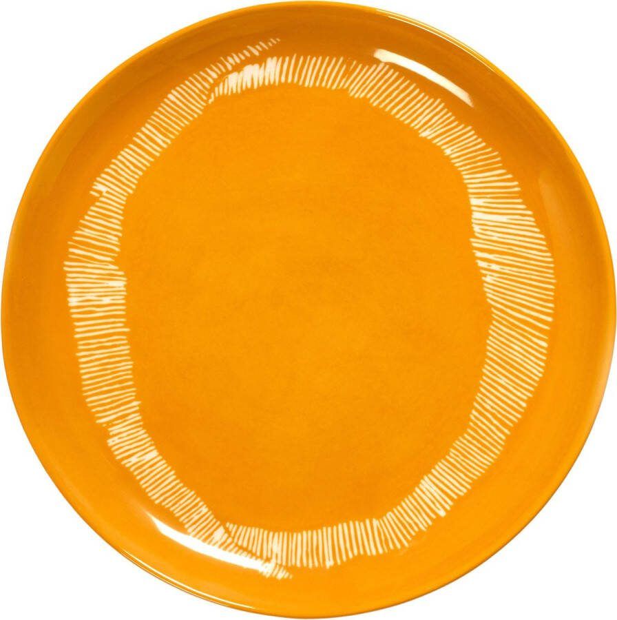 Serax Feast By Ottolenghi Dinerbord Ø22.5 Yellow Stripes White