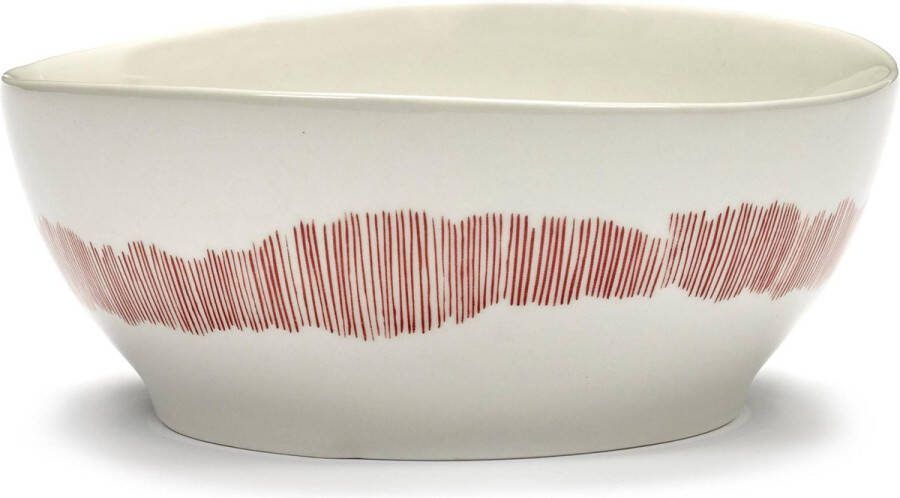 Serax Feast by Ottolenghi Kom L 17x17cm wit Swirl-Stripes roo