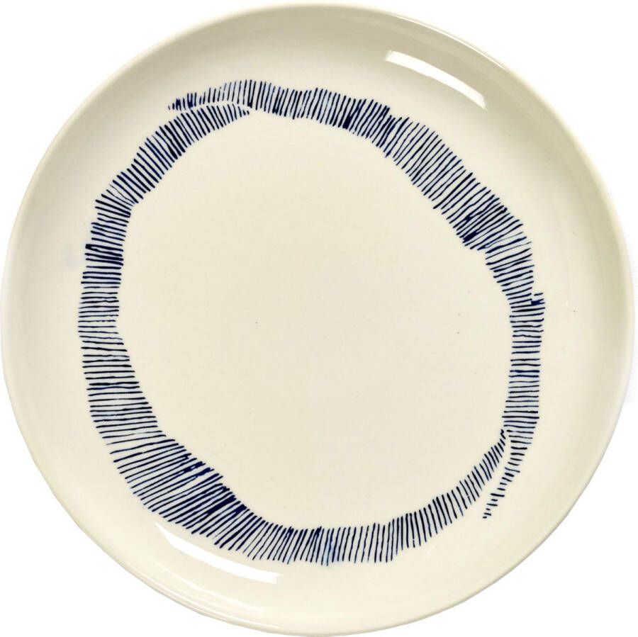Serax Feast By Ottolenghi Ontbijtbord Ø19 White Swirl Stripes Blue