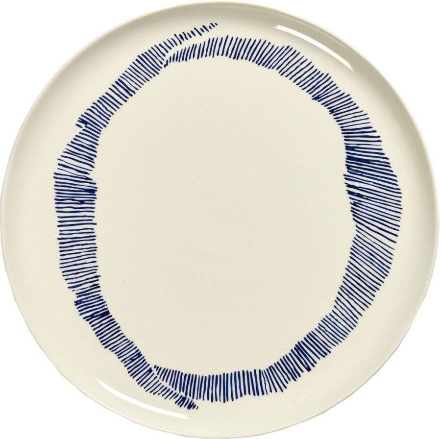 Serax Feast By Ottolenghi Serveerschaal Ø35 White Stripes Blue