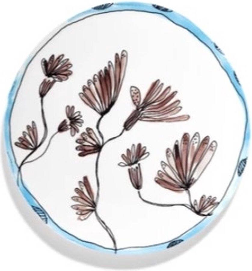 Serax Marni Midnight Flowers Camelia Aubergine plat bord D28cm bruin blauw