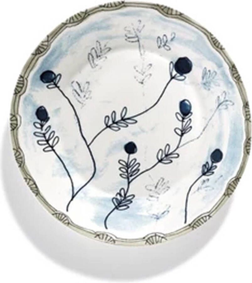 Serax Marni Midnight Flowers Mirtillo Tea diep bord D22cm H3.2cm blauw