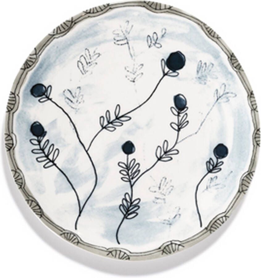 Serax MARNI Midnightflowers Bord M Mirtillo Tea 24 cm 2 stuks