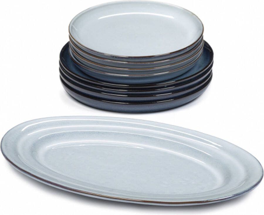 Serax PASCALE NAESSENS DINNER SET 8 BORDEN EN 1 SERVEERSCHAAL BLAUW (9 STUKS)