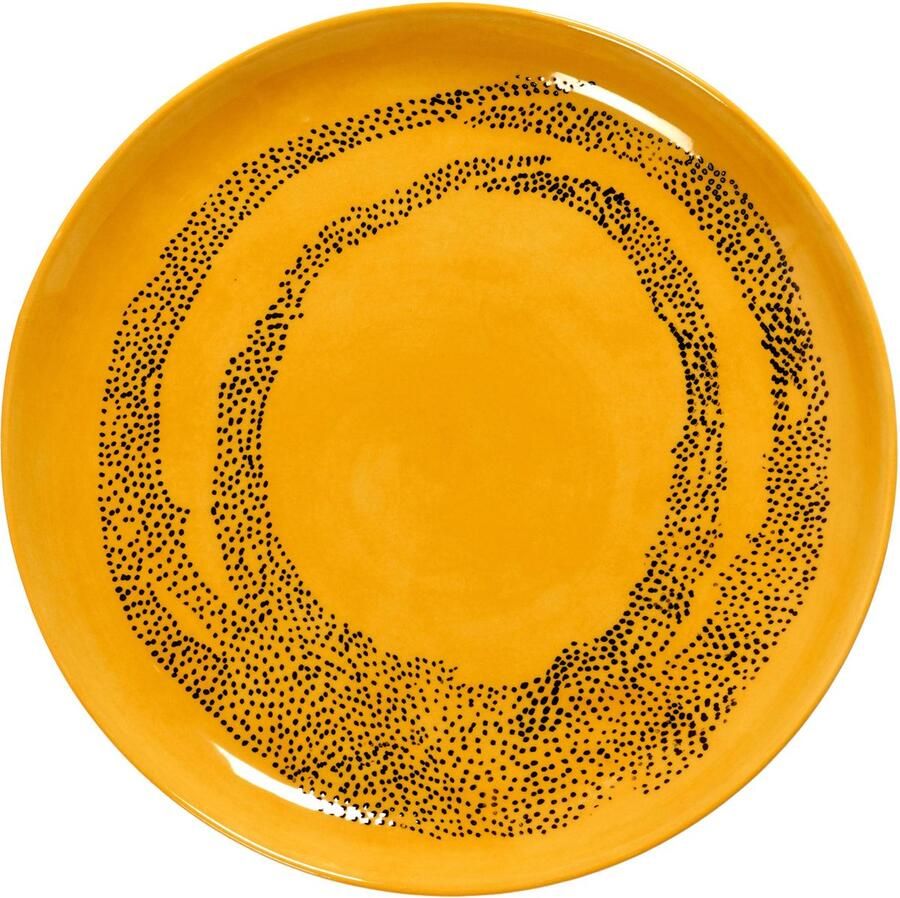 Serax Feast By Ottolenghi Dinerbord Ø22.5 Yellow Dots Black