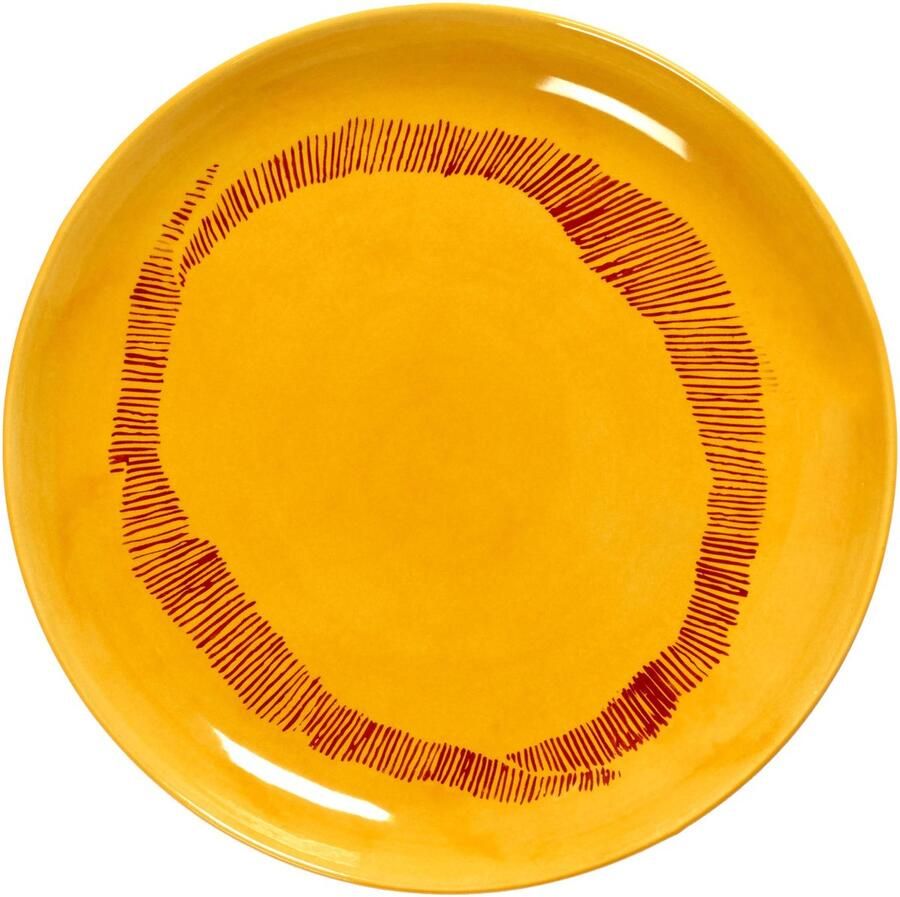 Serax Feast By Ottolenghi Ontbijtbord Ø19 Yellow Stripes Red