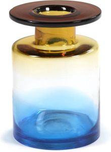 Serax Vaas Wind & Fire Glas Blauw-Amber L 18 5 x B 18 5 x H 27 CM