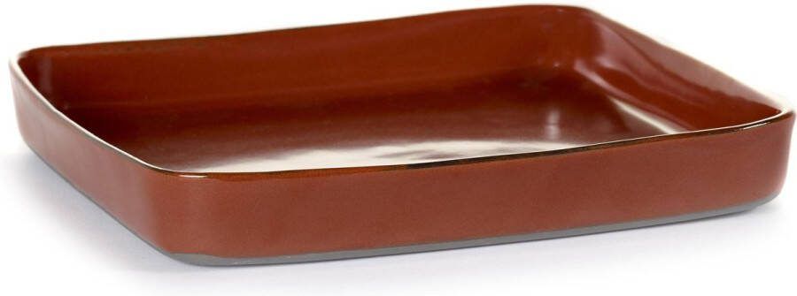 Serax Terres De Rêves vierkante schaal (Kleur: roestbruin)