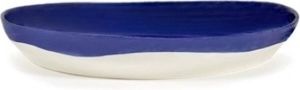 Serax Yotam Ottolenghi Feast serveerschaal M 36x6cm lapis lazuli swirl-dots wit