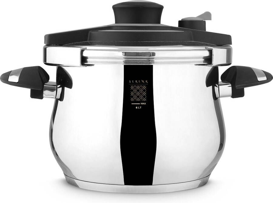 Serenk Definition Snelkookpan Pressure Cooker Slowcooker Rijskoker Stomer Instant Pot Snelkoker Met 3 Kookniveau's Inductie Geschikt RVS 6 Liter