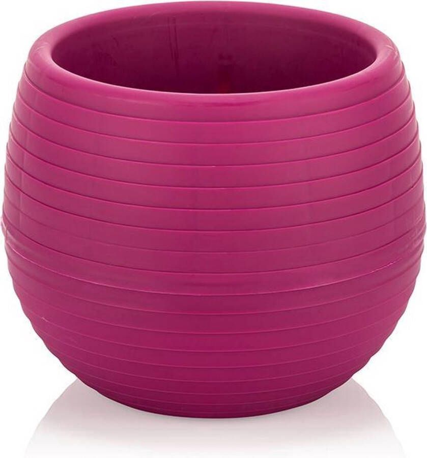 Serinova 6st ronde cactus bloempotten fushia 13cm met drainage UV-bestendige stekpotjes