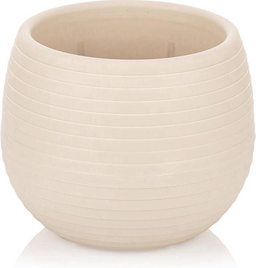 Serinova 6st ronde cactus bloempotten wit 10cm met drainage UV-bestendige stekpotjes