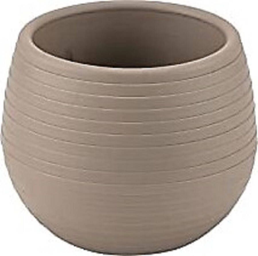 Serinova 6st Taupe ronde bloempotten 10cm mokka met drainage UV-bestendige stekpotjes