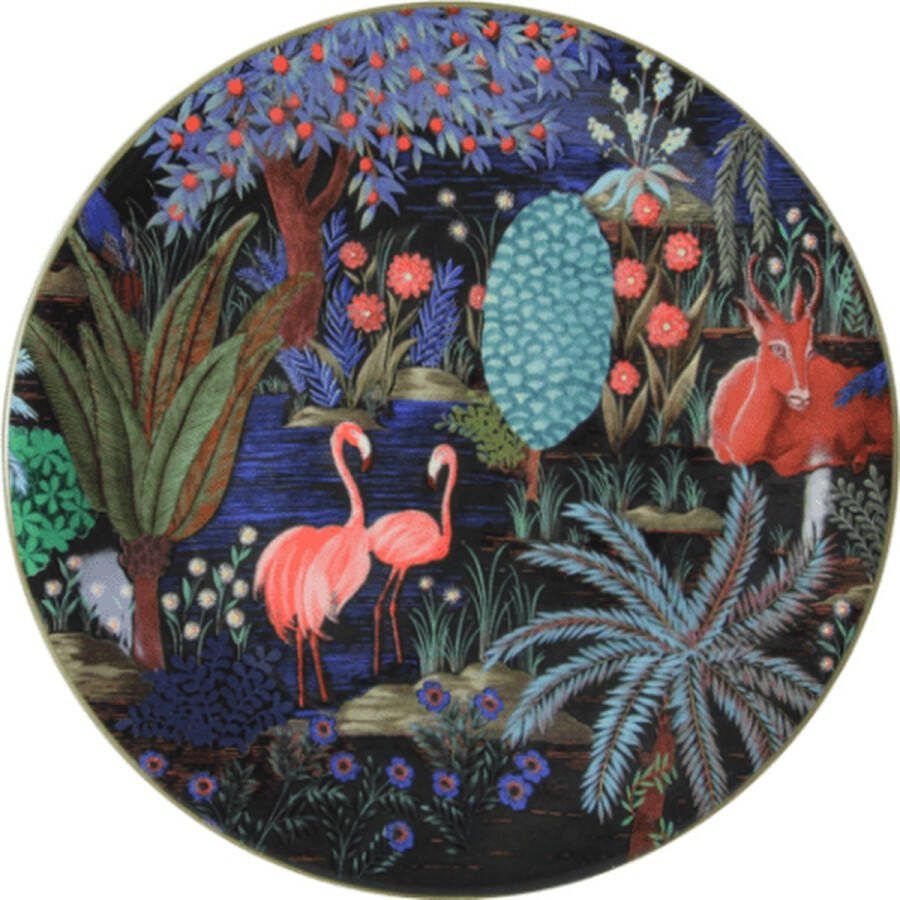 SERVIEZEN GIEN FRANCE Le Jardin du Palais Ontbijtbord Flamingo 22cm